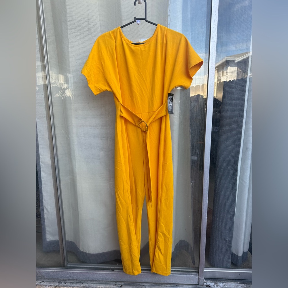 New York & Company Mustard Jumpsuit